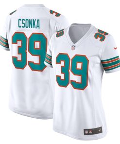Larry Csonka Miami Dolphins Nike Women's Retired Player Jersey - White/Aqua