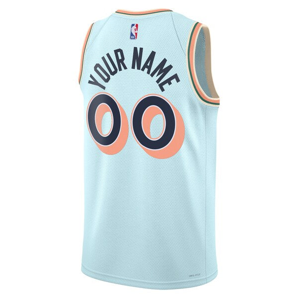 San Antonio Spurs Nike Unisex 2024/25 Custom Swingman Jersey - City Edition - Light Blue - Image 3