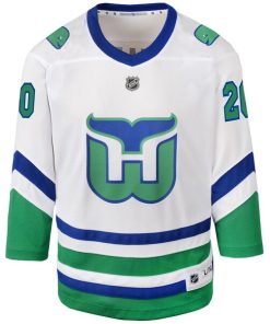 Alternative view of Sebastian Aho Carolina Hurricanes Youth Whalers Replica Jersey - White