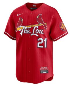Alternative view of Lars Nootbaar St. Louis Cardinals Nike City Connect Limited Jersey - Red