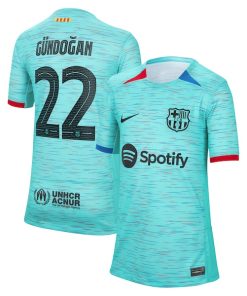 Ilkay G¨¹ndogan Barcelona Nike Youth 2023/24 Third Replica Jersey - Aqua