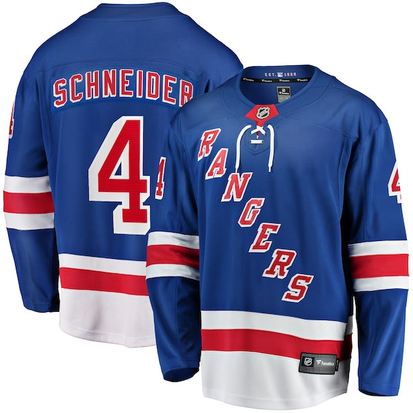 Braden Schneider New York Rangers Home Premier Breakaway Player Jersey - Blue