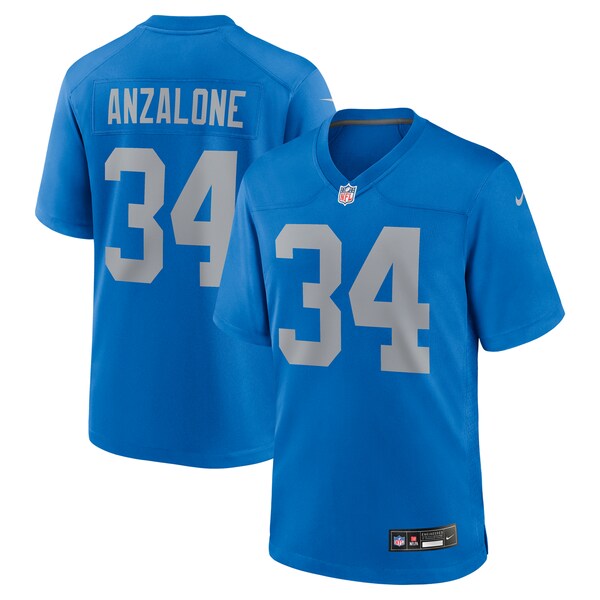 Alex Anzalone Detroit Lions Nike Alternate Game Jersey - Blue - Image 2