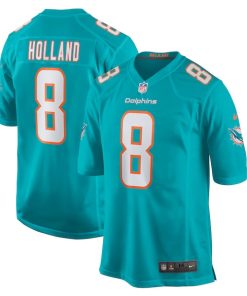 Jevon Holland Miami Dolphins Nike Game Player Jersey - Aqua