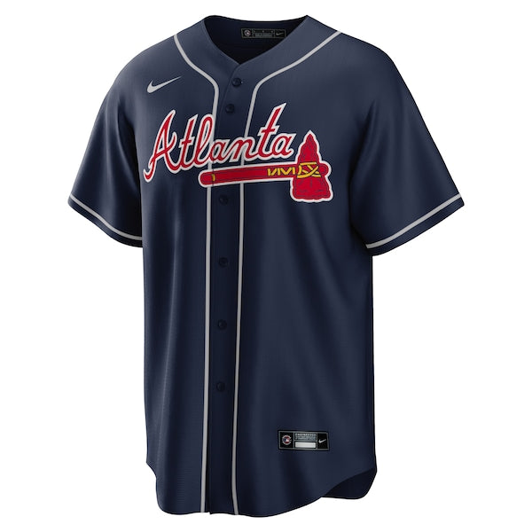 Ozzie Albies Atlanta Braves Nike Alternate Replica Player Name Jersey - Navy/Red/White - Image 3