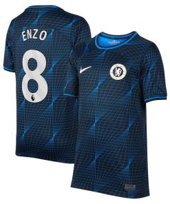 Enzo Fern¨¢ndez Chelsea Nike Youth 2023/24 Away Stadium Replica Player Jersey - Navy