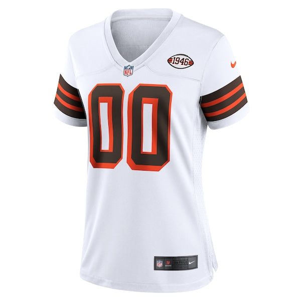 Cleveland Browns Nike Women's 1946 Collection Alternate Custom Jersey - White - Image 2