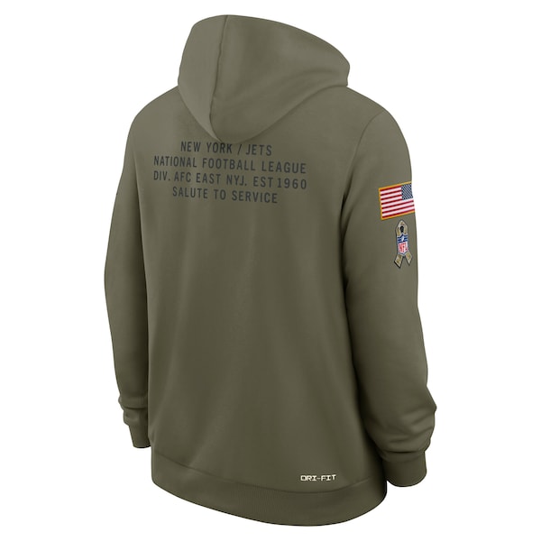 New York Jets Nike 2025 Salute to Service Sideline Standard Issue Dri-FIT Hoodie - Olive - Image 3