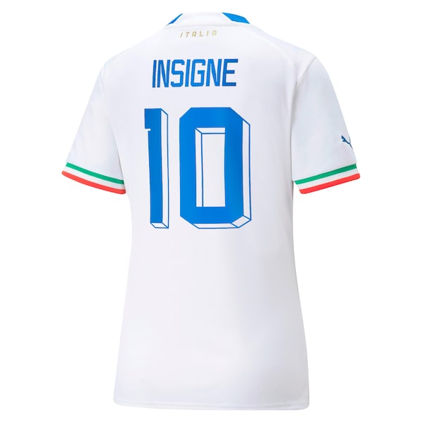 Lorenzo Insigne Italy National Team Puma Women's 2022/23 Away Replica Player Jersey - White - Image 2