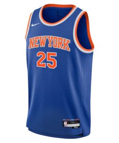 Alternative view of Mikal Bridges New York Knicks Nike Youth Swingman Jersey - Icon Edition - Blue