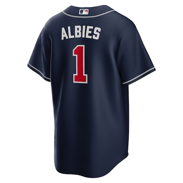 Ozzie Albies Atlanta Braves Nike Alternate Replica Player Name Jersey - Navy/Red/White - Image 4