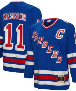 Mark Messier New York Rangers Big & Tall 1993 Captain Patch Blue Line Player Jersey - Blue