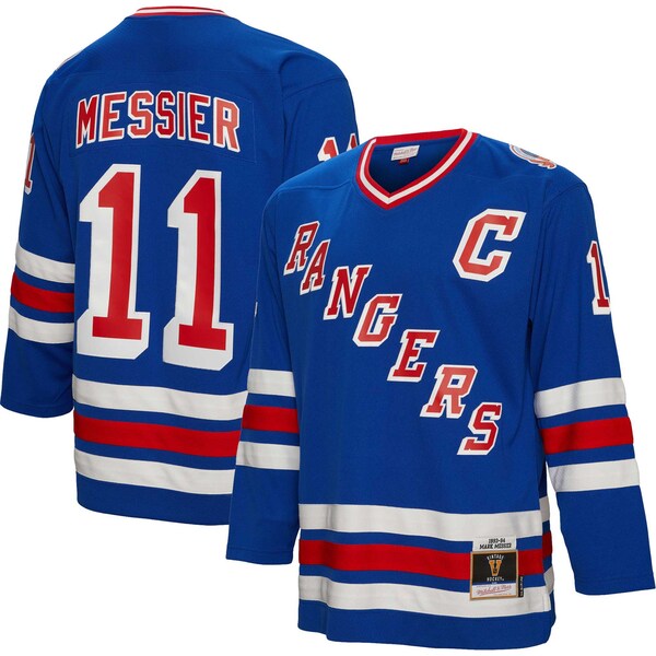 Mark Messier New York Rangers Captain Patch 1993/94 Blue Line Player Jersey - Blue - Image 2