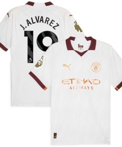 Juli¨¢n ¨¢lvarez Manchester City Puma 2023/24 Away Authentic Player Jersey - White