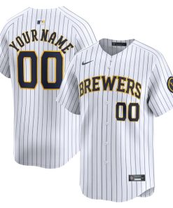 Milwaukee Brewers Nike  Alternate Limited Custom Jersey?¨C White