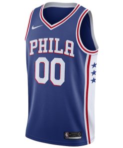 Alternative view of Philadelphia 76ers Nike Swingman Custom Jersey Blue - Icon Edition