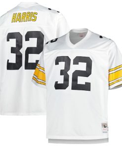 Alternative view of Franco Harris Pittsburgh Steelers Big & Tall 1976 Retired Player Replica Jersey - White/Black