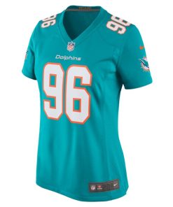 Alternative view of Justin Zimmer Miami Dolphins Nike Women's Home Game Player Jersey - Aqua