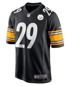 Alternative view of Levi Wallace Pittsburgh Steelers Nike Game Player Jersey - Black