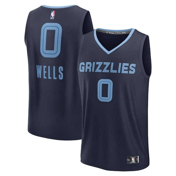 Jaylen Wells Memphis Grizzlies Fast Break Replica Player Jersey - Icon Edition - Navy