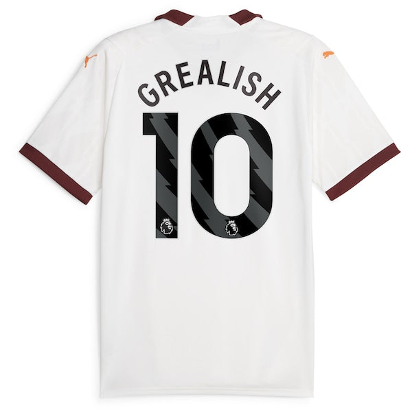 Jack Grealish Manchester City Puma 2023/24 Away Replica Jersey - White - Image 3