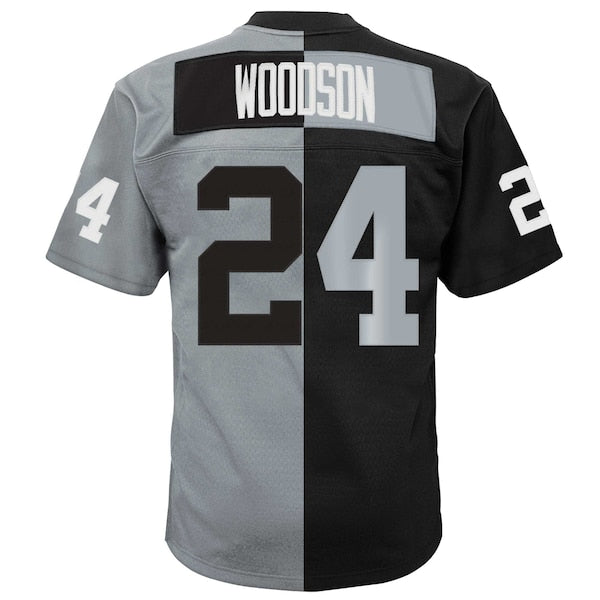 Charles Woodson Las Vegas Raiders Youth Split Legacy Jersey - Black/Silver - Image 3