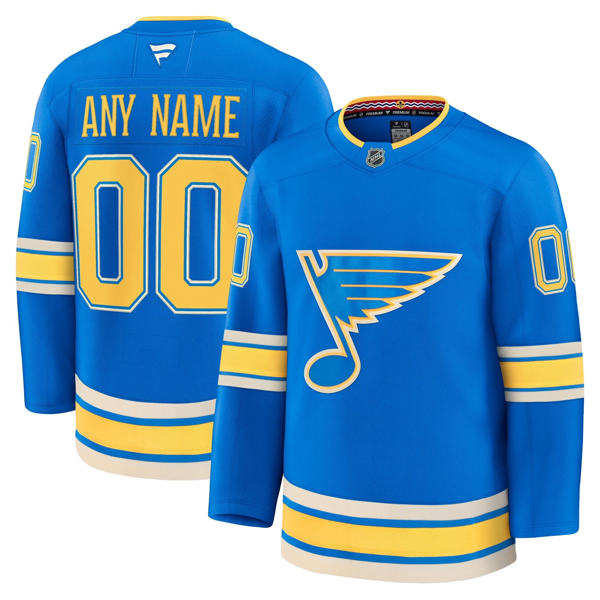 St. Louis Blues Away Premium Custom Jersey - White/Blue - Image 5