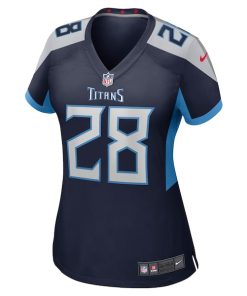 Alternative view of Chris Johnson Tennessee Titans Women's Nike Retired Player Game Jersey - Navy