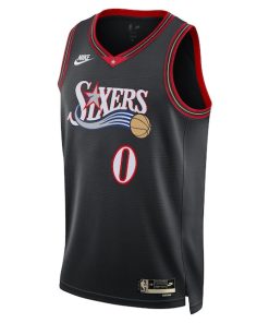 Alternative view of Tyrese Maxey Philadelphia 76ers Nike Unisex  Swingman Jersey - Classic Edition - Black