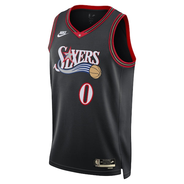 Tyrese Maxey Philadelphia 76ers Nike Unisex Swingman Jersey - Classic Edition - Black - Image 2