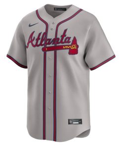 Alternative view of Ozzie Albies Atlanta Braves Nike Road Limited Player Jersey - Gray