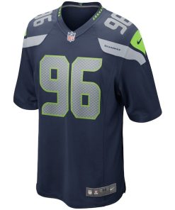Alternative view of Cortez Kennedy Seattle Seahawks Nike Game Retired Player Jersey - College Navy