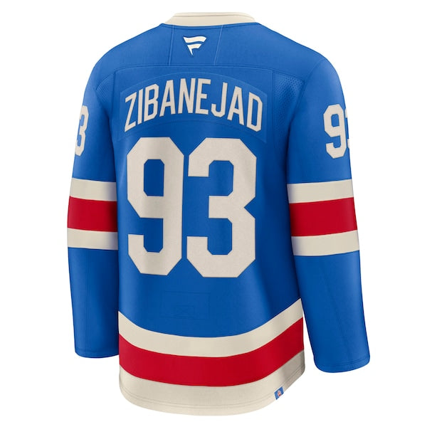 Mika Zibanejad New York Rangers Centennial Premium Jersey - Blue - Image 3
