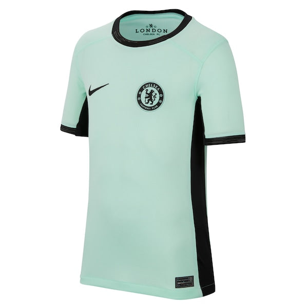 Chelsea Nike Youth 2023/24 Third Stadium Replica Custom Jersey - Mint - Image 2