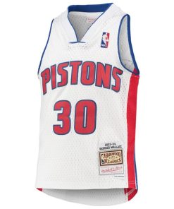 Alternative view of Rasheed Wallace Detroit Pistons Youth 2003/04 Hardwood Classics Swingman Jersey - White