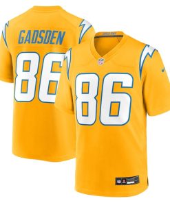 Alternative view of Oronde Gadsden Los Angeles Chargers Nike Alternate Charger Power Game Jersey -  Gold/Navy/Powder Blue