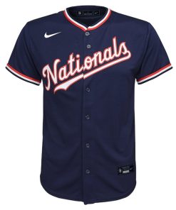 Alternative view of Washington Nationals Nike Youth Alternate Replica Team Jersey - Navy