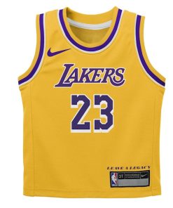 Alternative view of LeBron James Los Angeles Lakers Nike Preschool Dri-FIT Swingman Player Jersey - Icon Edition - Gold