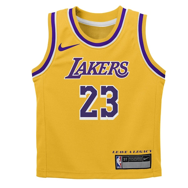 LeBron James Los Angeles Lakers Nike Preschool Dri-FIT Swingman Player Jersey - Icon Edition - Gold - Image 2