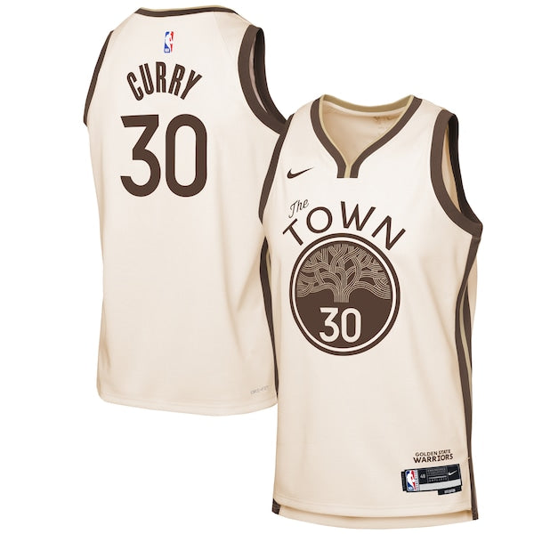 Stephen Curry Golden State Warriors Nike Youth 2025/26 City Edition Swingman Jersey - Tan