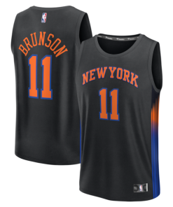 Jalen Brunson New York Knicks  Youth  Fast Break Jersey - Statement Edition - Black