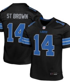 Amon-Ra St. Brown Detroit Lions Nike Youth Alternate Player Game Jersey - Black
