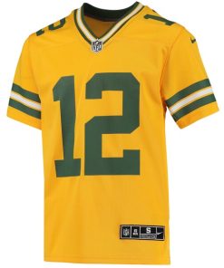 Alternative view of Aaron Rodgers Green Bay Packers Nike Youth Inverted Team Game Jersey - Gold