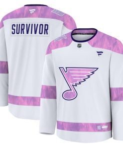St. Louis Blues  Hockey Fights Cancer Practice Jersey - White