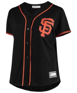 Alternative view of San Francisco Giants Women's Plus Size Sanitized Replica Team Jersey - Black