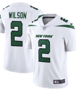Alternative view of Zach Wilson New York Jets Nike Vapor Limited Jersey - Spotlight White/Black/Green