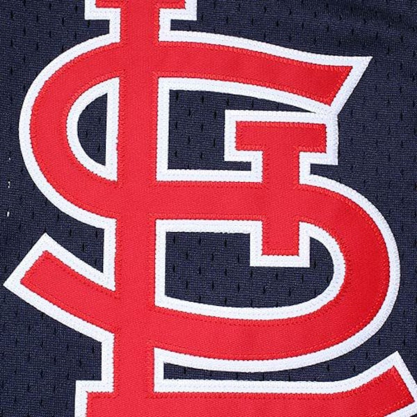 Ozzie Smith St. Louis Cardinals 1994 Authentic Cooperstown Collection Mesh Batting Practice Jersey - Navy/Scarlet - Image 6