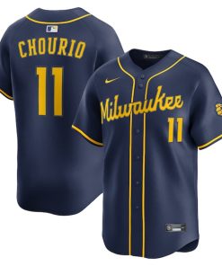 Jackson Chourio Milwaukee Brewers Nike Alternate 2 Limited Jersey - Navy