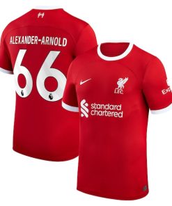 Alternative view of Trent Alexander-Arnold Liverpool Nike 2023/24 Home Replica Player Jersey - Red/White