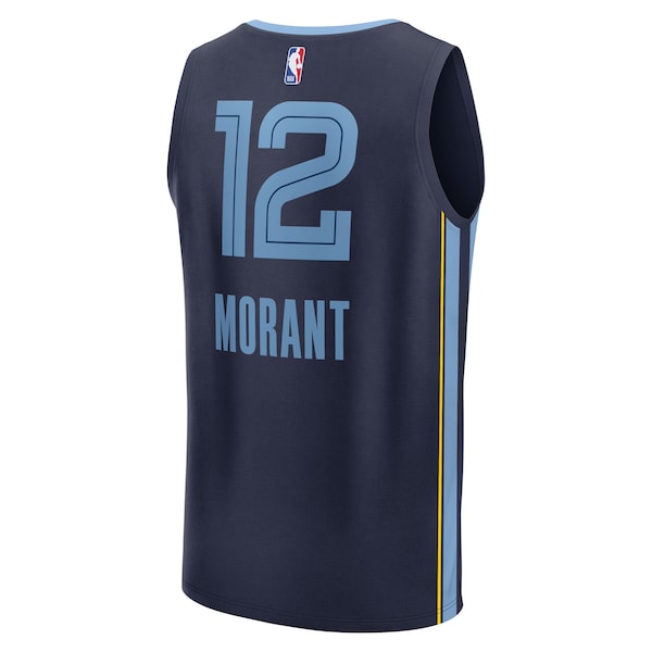 Ja Morant Memphis Grizzlies Fast Break Replica Player Jersey - Icon Edition - Navy - Image 3